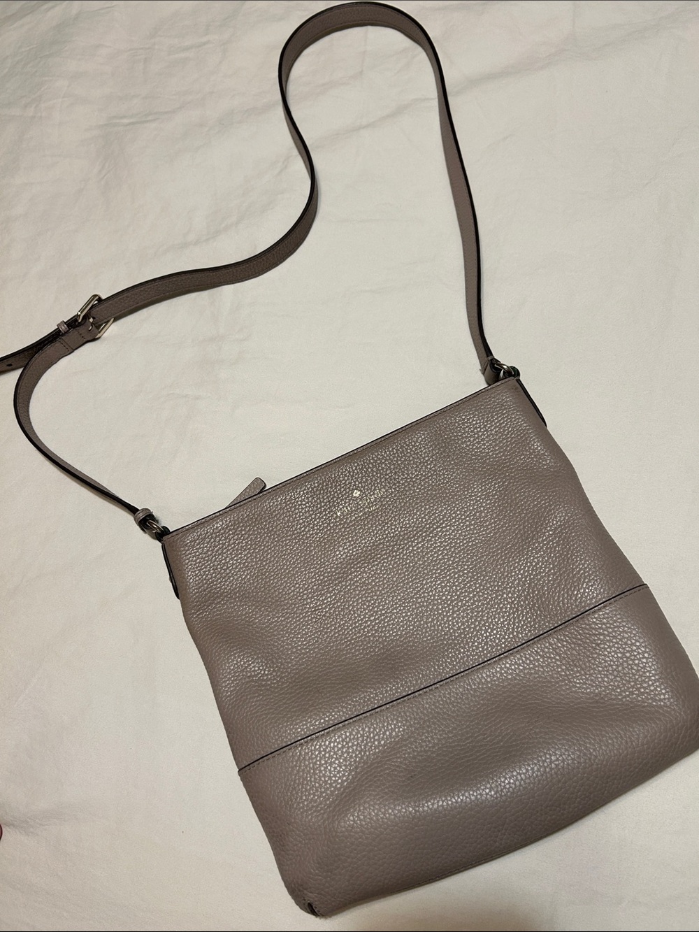 kate spade Pebbled Taupe Leather Crossbody Bag